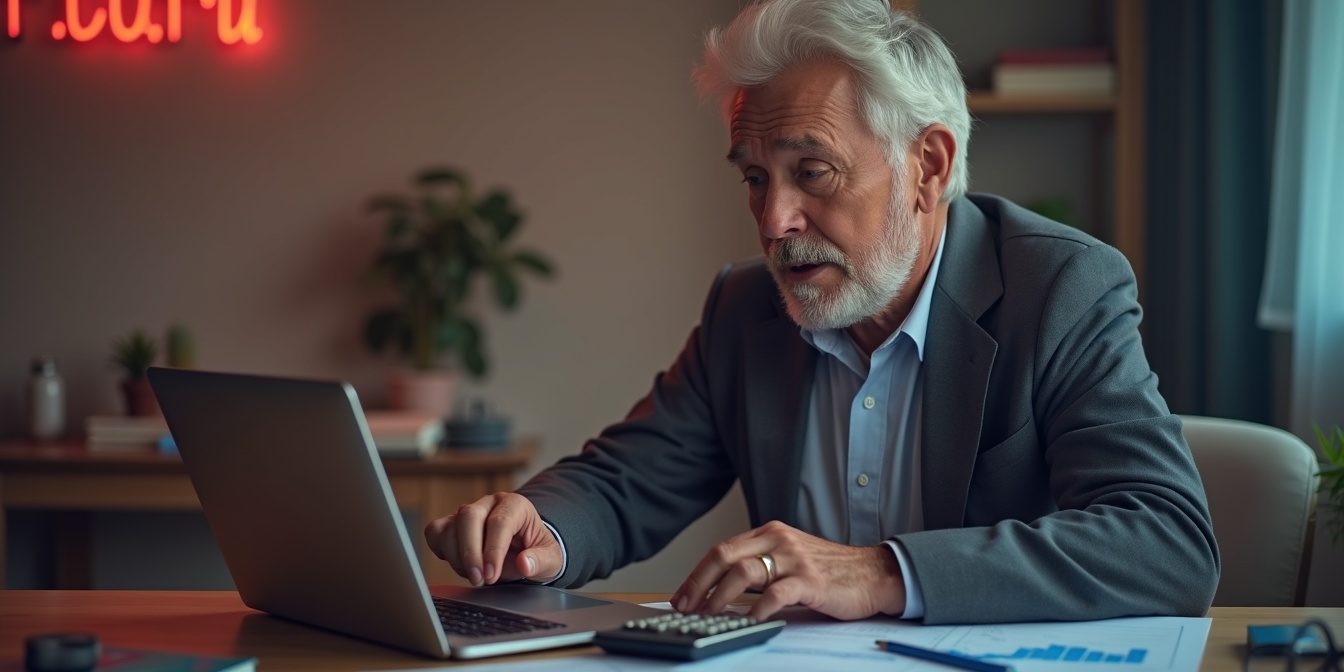 Rentner kalkuliert Rente